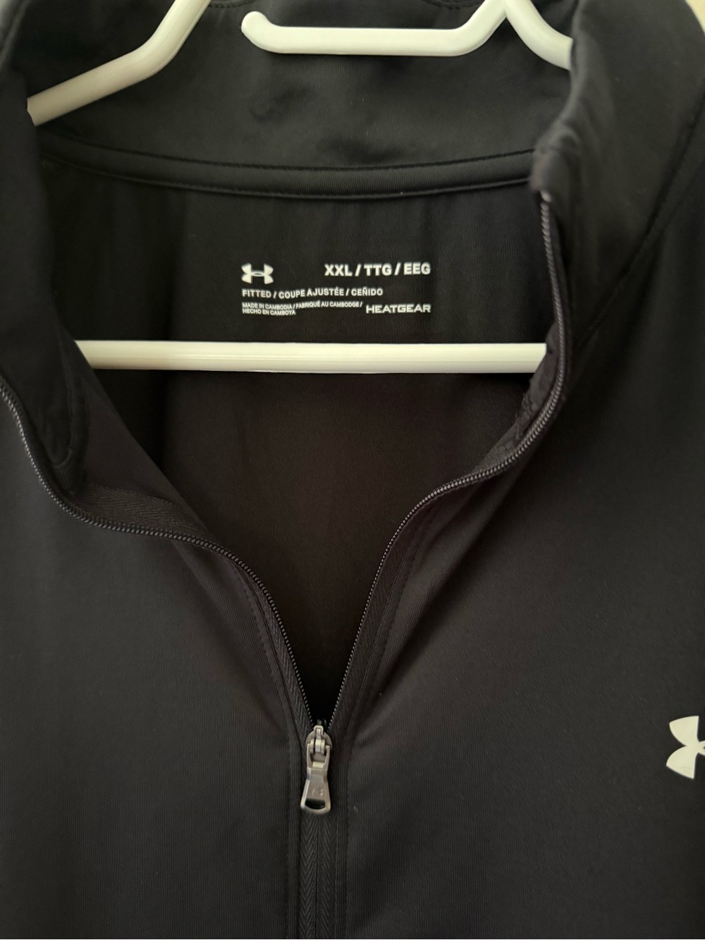 Under Armour Men’s Black HeatGear Quarter-Zip Shirt - XXL